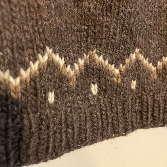 Vintage | Brown/White Stobi Nordic Handknit Wool Sweater XL - Picture 6 of 6